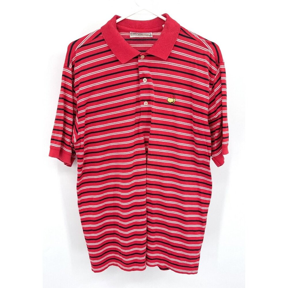 Augusta National Golf‎ Shop Sz M Masters Red Striped 60's Two Ply Polo Shirt